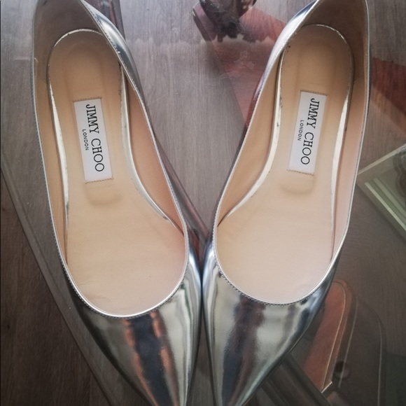 Jimmy Choo Romy Flats Silver 38 (8 US) - Picture 3 of 5